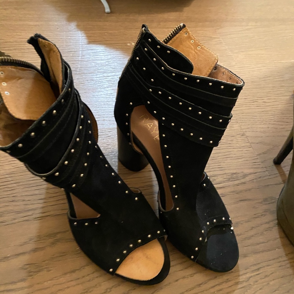 Raye black studded booties
